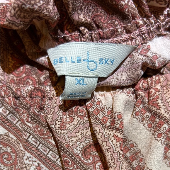 belle sky Pink Paisley Off-Shoulder Boho Blouse - Picture 8 of 10